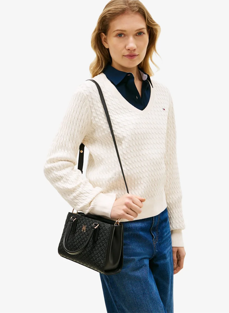 TOMMY HILFIGER Monogram Crossbody Tote Bag